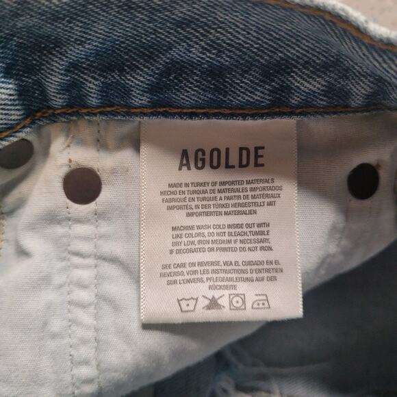 Agolde Shorts 27 Blue Parker Vintage Cut Off Button Fly Swapmeet A026B-1411 - Picture 5 of 9